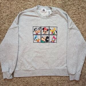 Disney Gray Crewneck Sweater with Characters